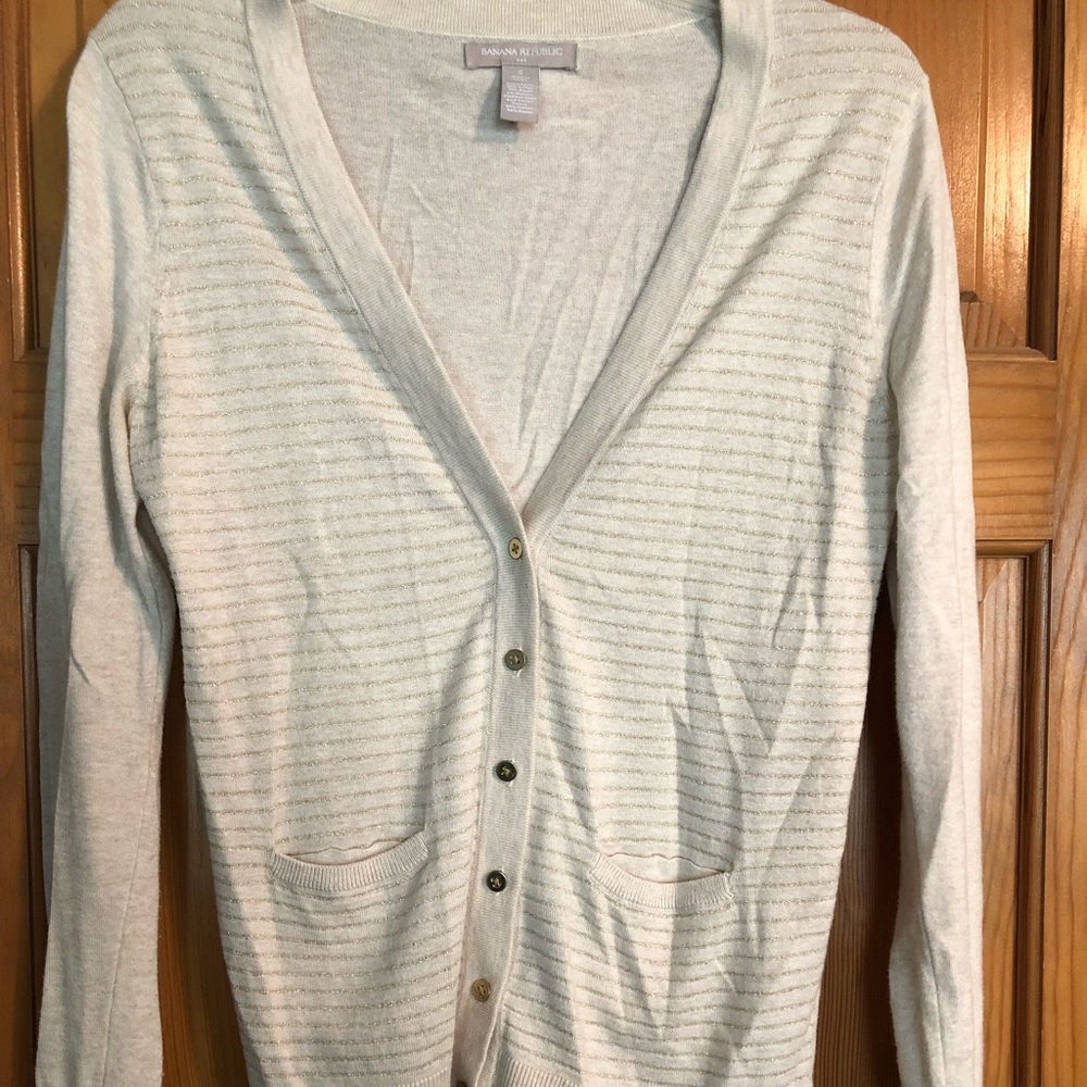 Banana Republic cardigan with sparkly gold detail